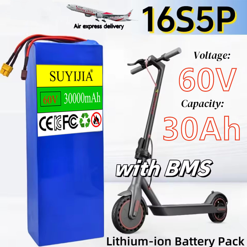 60V 30Ah Electric Scooter Battery - Batería de Litio 16S5P 60V 30000mAh