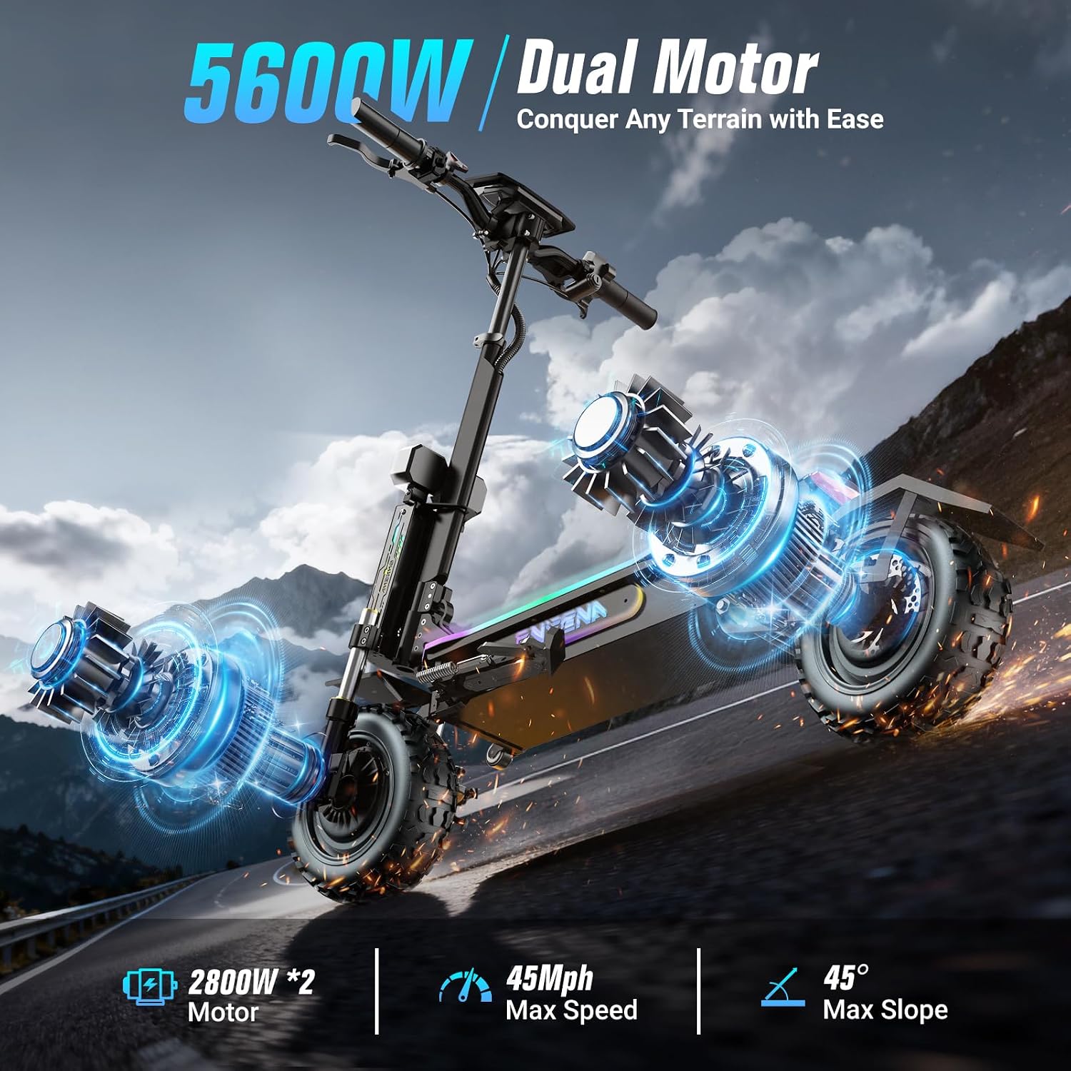 Patinetes Eléctricos para Adul - 60V 5600W Dual Motor Electric Scooter reseña y precio