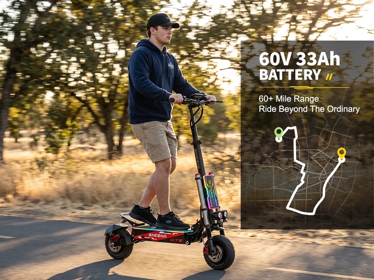 ONECNA NEW GT8PRO Scooter Eléc - 60V 5600W Dual Motor Electric Scooter reseña y precio